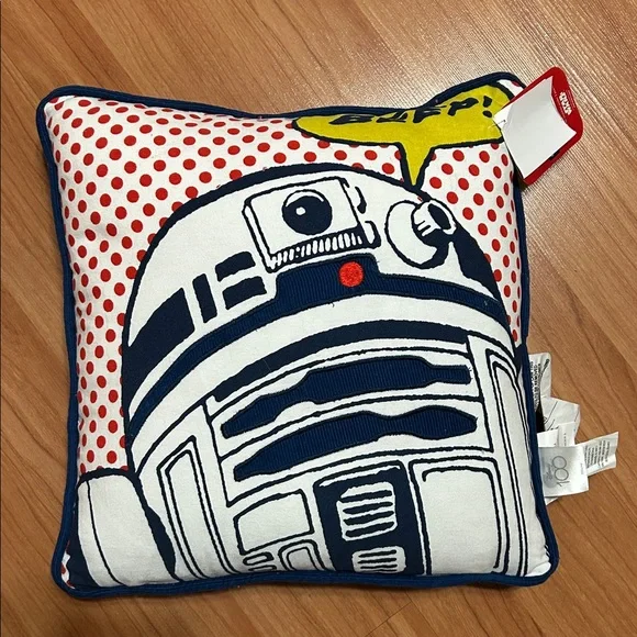 Disney Embroidery/Corduroy Kids Throw Pillow‎ Featuring R2D2 - Picture 3 of 4
